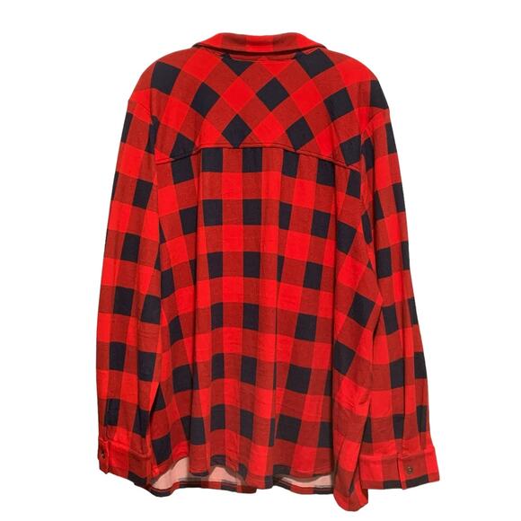 d&co. Buffalo Checked Shirt 2X Red & BLUE Button Down Pockets Denim + Company - Picture 8 of 8